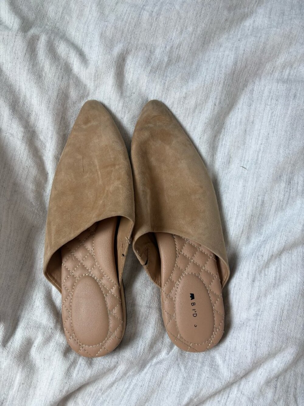 Birdies Tan Suede Flats - Size 9.5, No Heel, Comfort Loafer